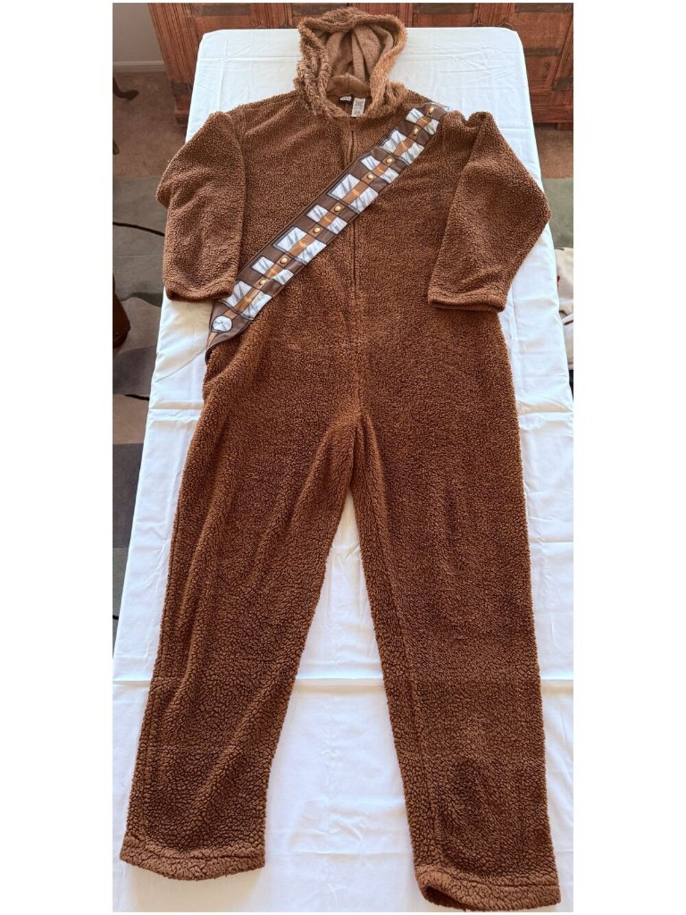 Star Wars Chewbacca One Piece Pajama Costume XL Brown Hooded Fleece